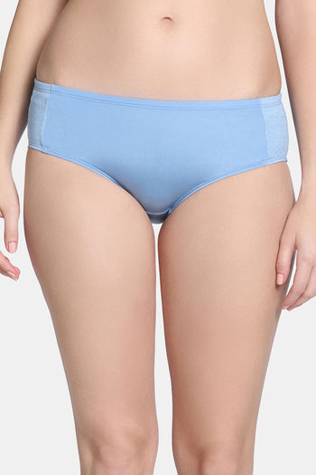 Buy Zivame Shimmering Secrets Low Rise Full Coverage Hipster Panty - Endless Sky
